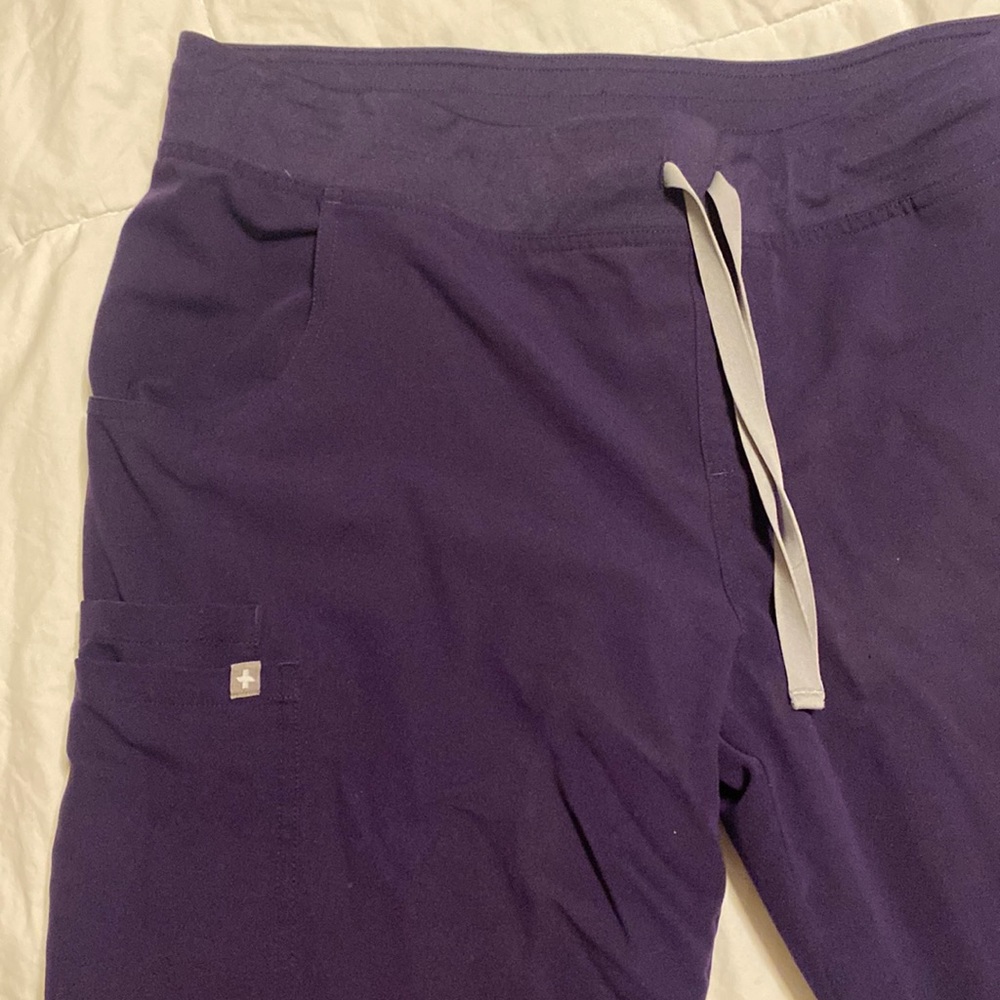 Dark purple figs scrub pants